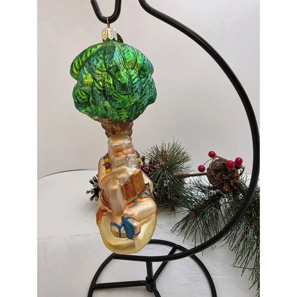 Christopher Radko Holiday Dreamin Santa Palm Tree Christmas Ornament 6